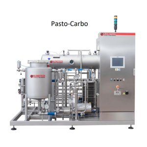 Device for pasteurization and carbonization of juices, beverages, soft drinks