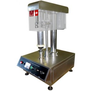 Semi-automatic table-top machine for seaming aluminium beverage cans