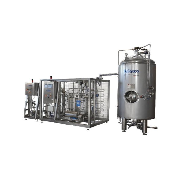BEER HEAT TREATMENT PLANT 1000 Lt / h AUTOMATIC WITH PLC COMPLETE WITH BUFFER TANK 1000 LITER