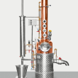 Column distiller for fruit distillates, whiskey, spirits with a capacity of 50 liters