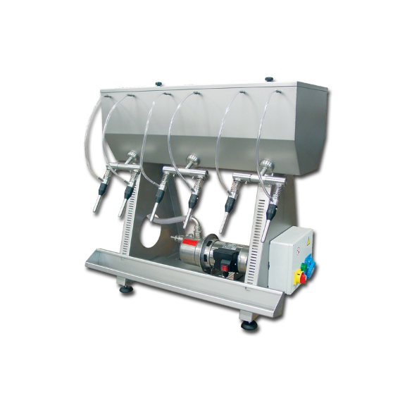 6 head (nozzel) gravity filler for wine with a pump, BACCO