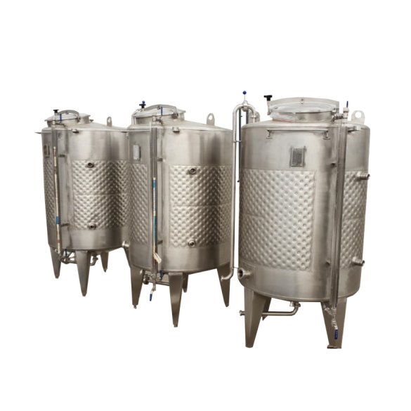 Fermentation tank for wine, whisky with cooling jacket, 1000 liters