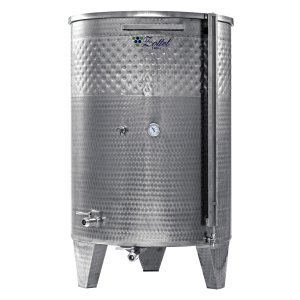 Open wine fermentation tank with coolig jacket