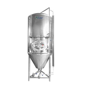 Insulated conical tank with cooling jacket
