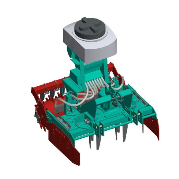 Pneumatic seeder on frame + Rotary Harrow, Clemens