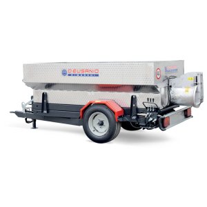 Trailer for harvesting, transporting and unloading grapesTrailer for harvesting, transporting and unloading grapes