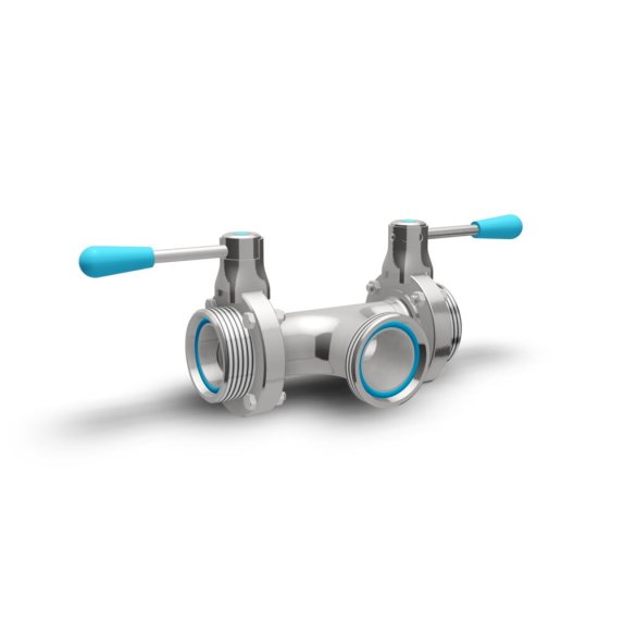 Inox 3-way butterfly valve