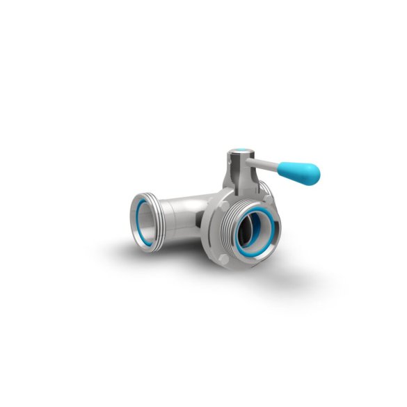 Inox 3-way butterfly valve