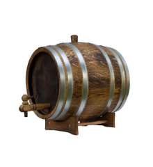 Oak wine, whisky barrel 15 liters, wooden tap, WITH BURNT FINISH