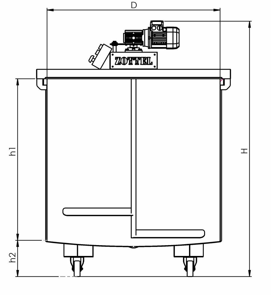 Mixing tanks on wheels with mixer Mieszalniki Destiller