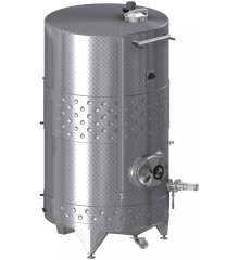 Closed wine tank with manhole cover and manway door