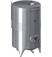 Closed wine tank with manhole cover and manway door